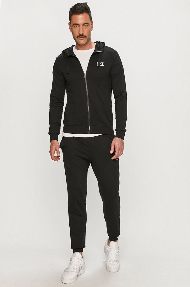 Бавовняний спортивний костюм EA7 Emporio Armani чоловічий колір чорний (1285520)