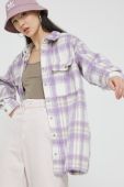 Сорочка Noisy May жіноча колір фіолетовий relaxed класичний комір