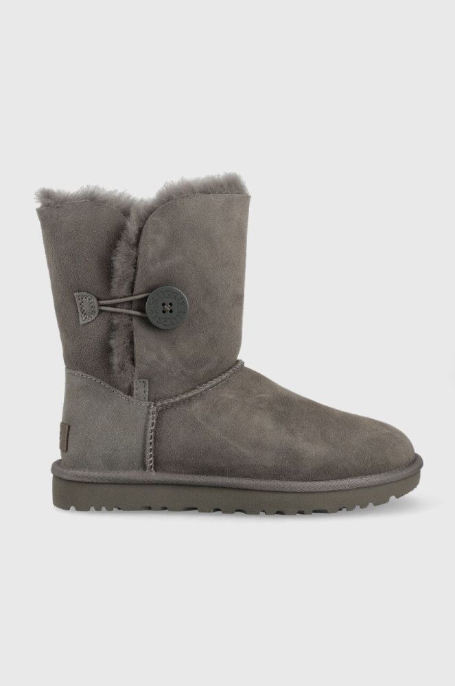 Замшеві чоботи UGG Bailey Button колір сірий