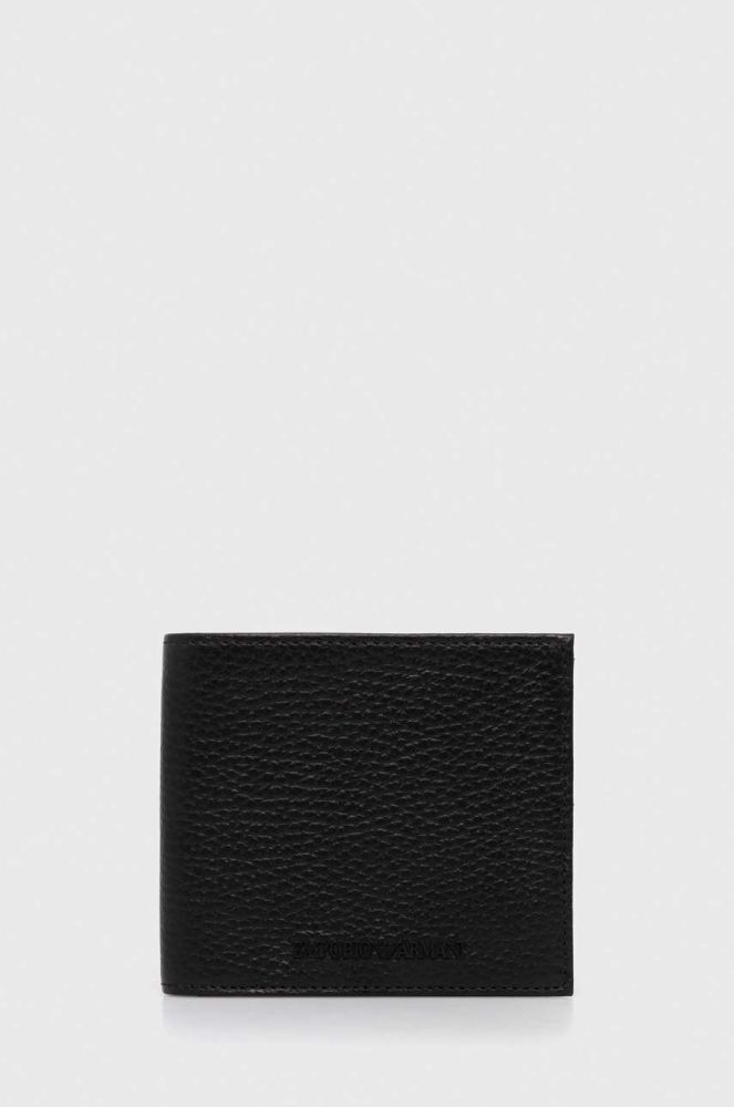 Шкіряний гаманець Emporio Armani чоловічий колір чорний (3372250)