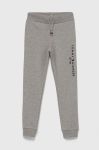 Дитячі штани Tommy Hilfiger колір сірий з аплікацією