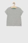 Дитяча бавовняна футболка United Colors of Benetton колір сірий однотонний (3063439)