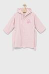 Дитячий бавовняний халат United Colors of Benetton колір рожевий