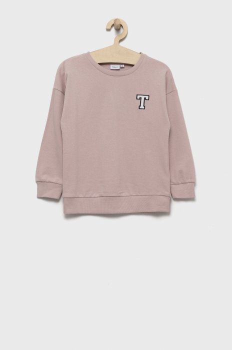 Дитяча бавовняна кофта Name it колір рожевий однотонна