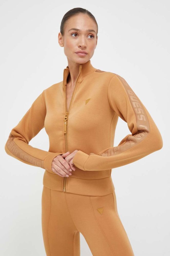 Кофта Guess жіноча колір коричневий однотонна (3337677)