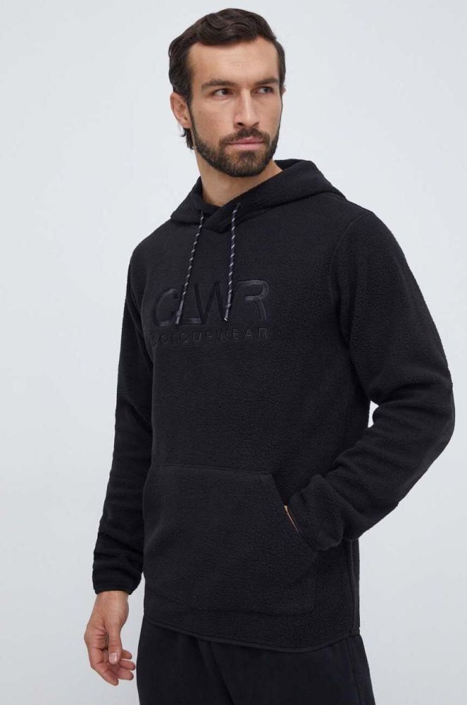 Кофта Colourwear чоловіча колір чорний з капюшоном з аплікацією