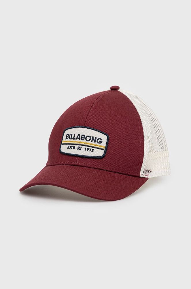 Кепка Billabong колір бордовий з аплікацією