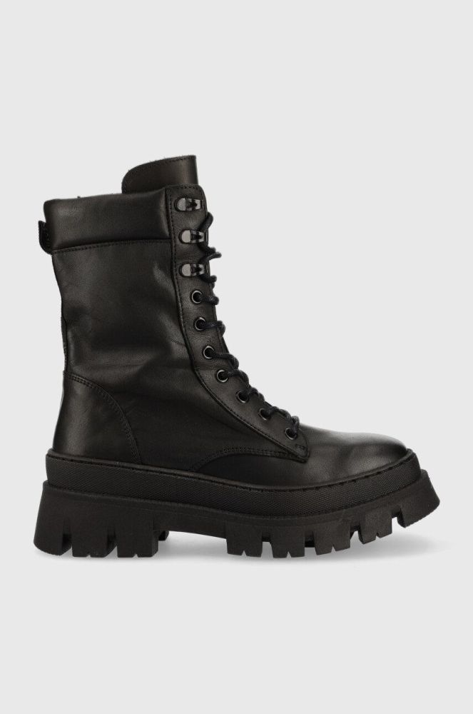Шкіряні черевики Steve Madden Fezza жіночі колір чорний на платформі