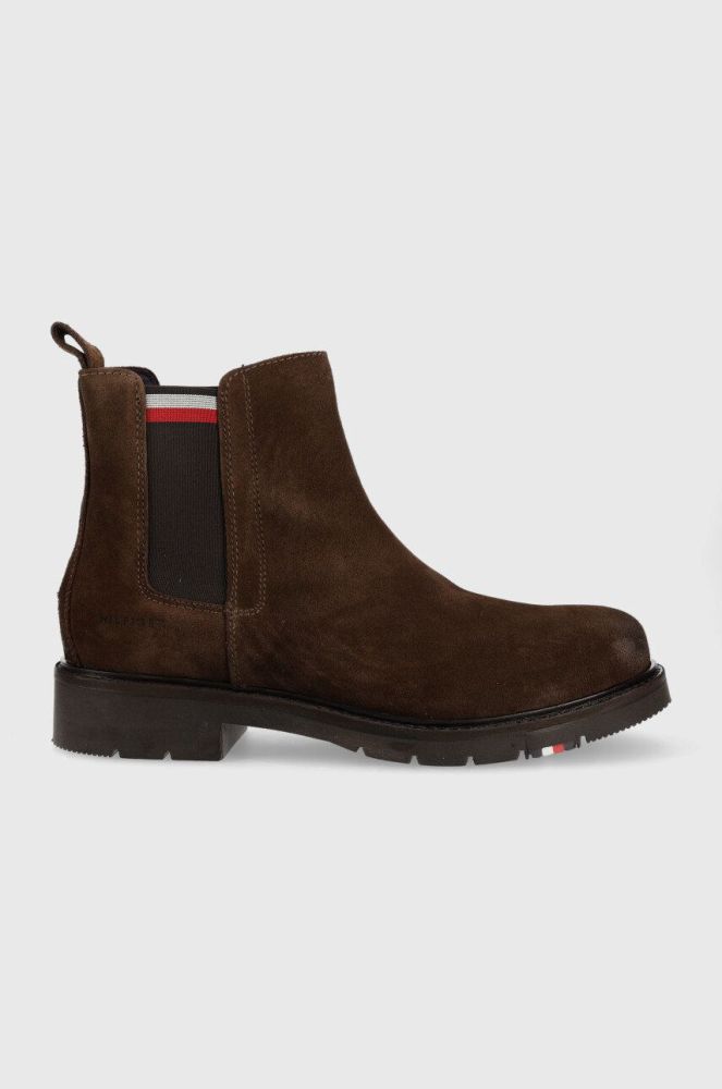 Замшеві черевики Tommy Hilfiger чоловічі колір коричневий (2526227)