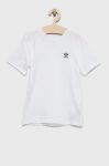 Дитяча бавовняна футболка adidas Originals колір білий однотонний