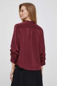 Сорочка Dkny жіноча колір бордовий relaxed зі стійкою