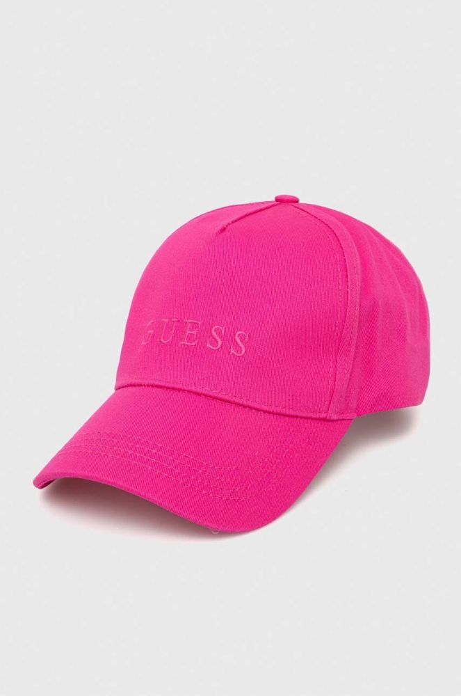 Кепка Guess колір рожевий з аплікацією (3369320)