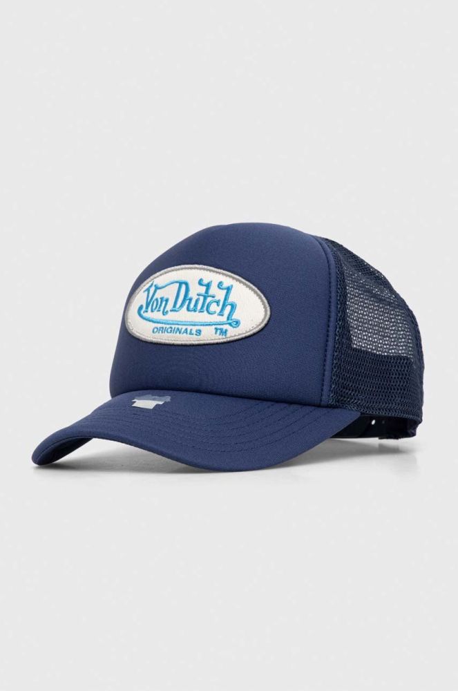 Кепка Von Dutch колір синій з аплікацією