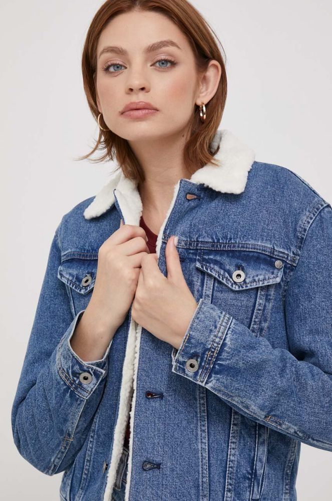 Джинсова куртка Pepe Jeans Rose жіноча перехідна колір блакитний