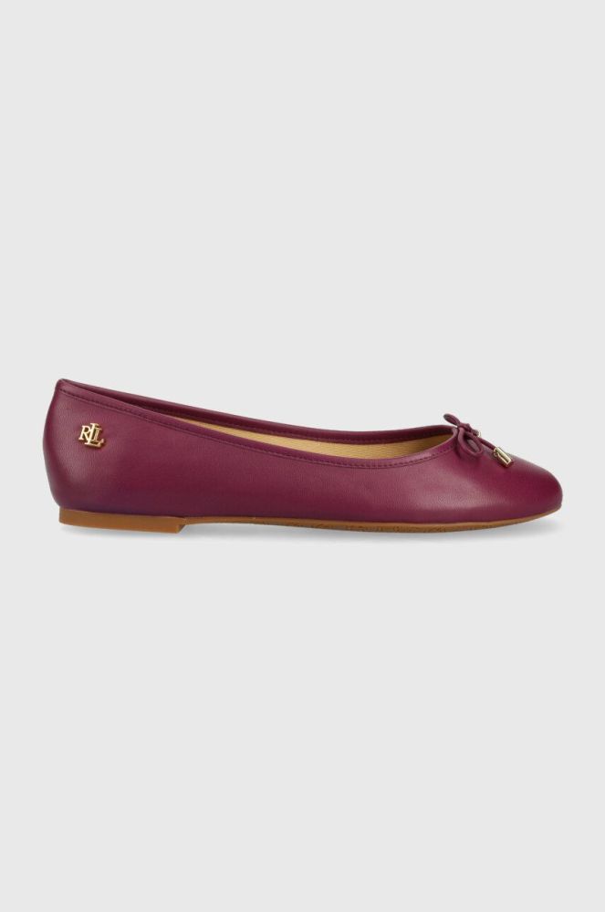 Шкіряні балетки Lauren Ralph Lauren Jayna колір фіолетовий  802824650019