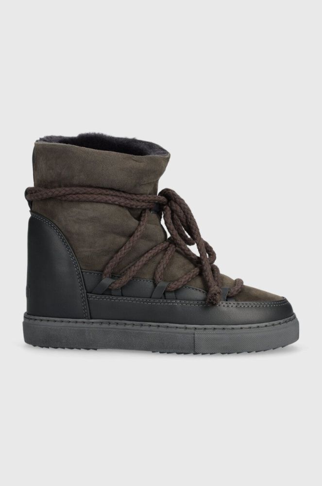 Замшеві чоботи Inuikii Classic Wedge колір сірий 75203-005
