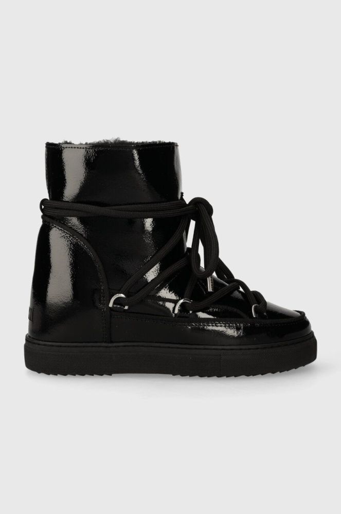Шкіряні чоботи Inuikii Full Leather Naplack Wedge колір чорний 75203-094