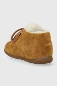 Дитячі замшеві туфлі Pom D'api STAND-UP DERBY FUR колір коричневий
