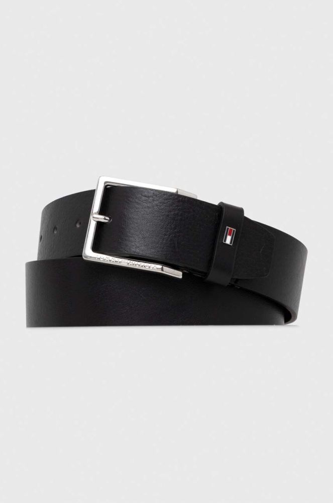 Шкіряний ремінь Tommy Hilfiger чоловічий колір чорний (3512305)