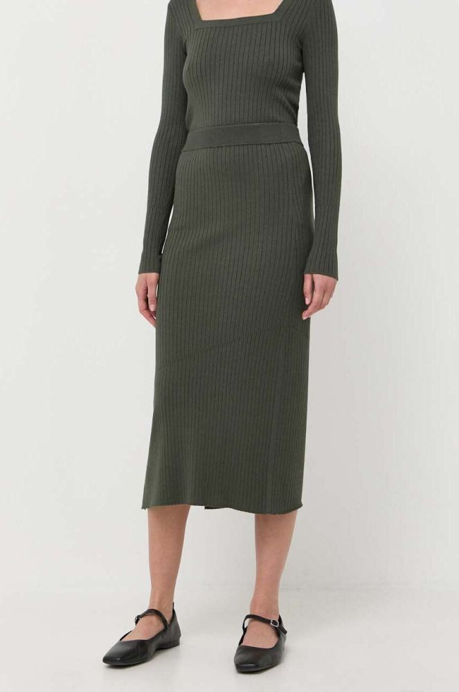 Спідниця Max Mara Leisure колір зелений midi пряма (3416121)