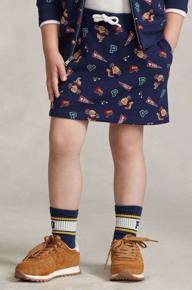 Дитяча спідниця Polo Ralph Lauren колір синій mini пряма