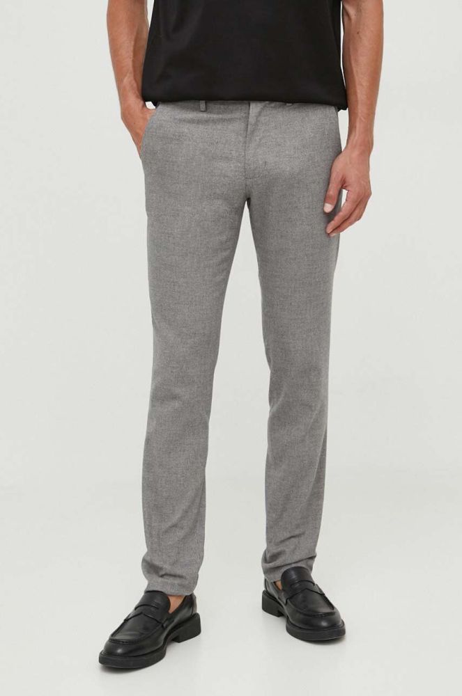 Штани Tommy Hilfiger чоловічі колір сірий облягаюче (3438962)
