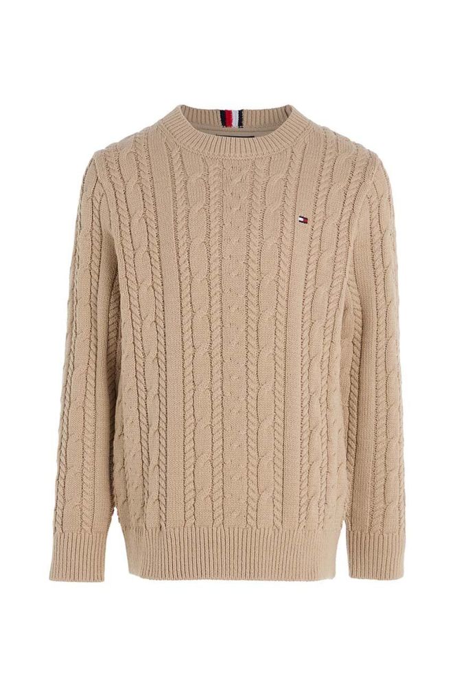Дитячий светр Tommy Hilfiger колір коричневий