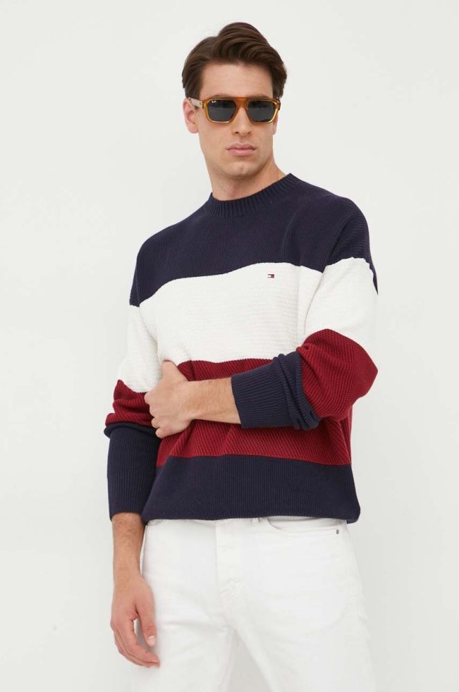 Бавовняний светр Tommy Hilfiger колір синій теплий (3325483)