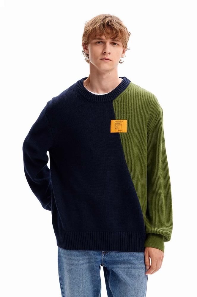 Бавовняний светр Desigual 23WMJF22 JERS_NELTHAN колір синій