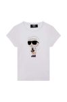 Дитяча бавовняна футболка Karl Lagerfeld колір білий з принтом (3451915)
