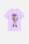 Дитяча бавовняна футболка Coccodrillo колір фіолетовий з принтом (3495759)