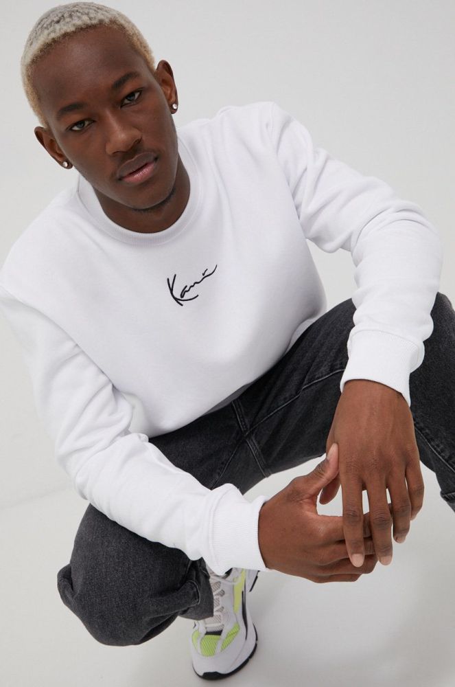 Кофта Karl Kani чоловіча колір білий з аплікацією