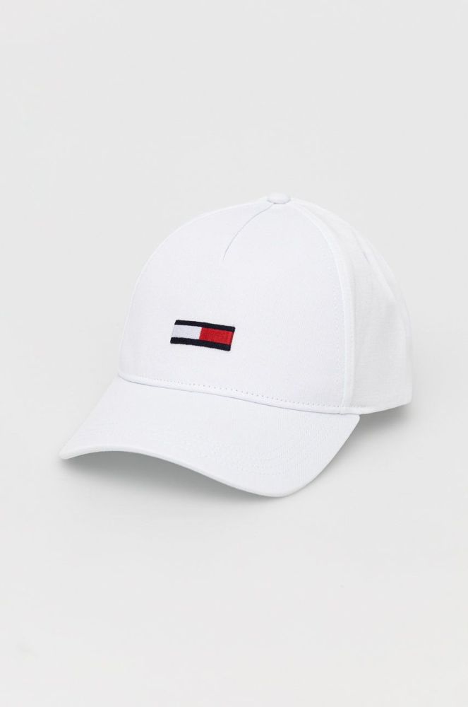Кепка Tommy Jeans колір білий з аплікацією