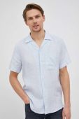 Сорочка з льону Hugo чоловіча regular колір блакитний