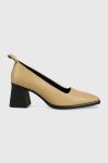 Шкіряні туфлі Vagabond Shoemakers Hedda колір бежевий каблук блок (2309064)