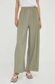 Штани Samsoe Samsoe жіночі колір зелений широке висока посадка (3377129)