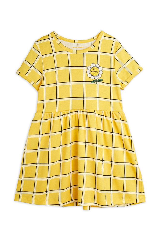 Дитяча бавовняна сукня Mini Rodini колір жовтий mini розкльошена (2233361)