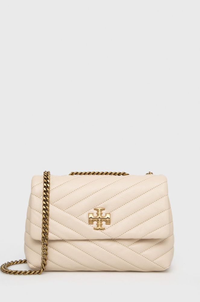 Шкіряна сумочка Tory Burch колір бежевий (2308142)