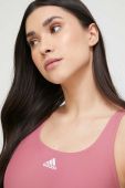 Суцільний купальник adidas Performance 3-Stripes колір рожевий м'яка чашечка