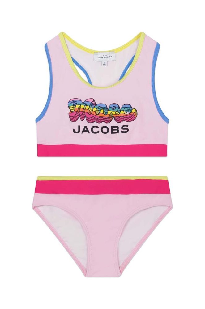 Суцільний дитячий купальник Marc Jacobs колір рожевий