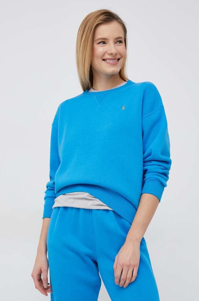 Кофта Polo Ralph Lauren жіноча  однотонна колір блакитний (2950795)