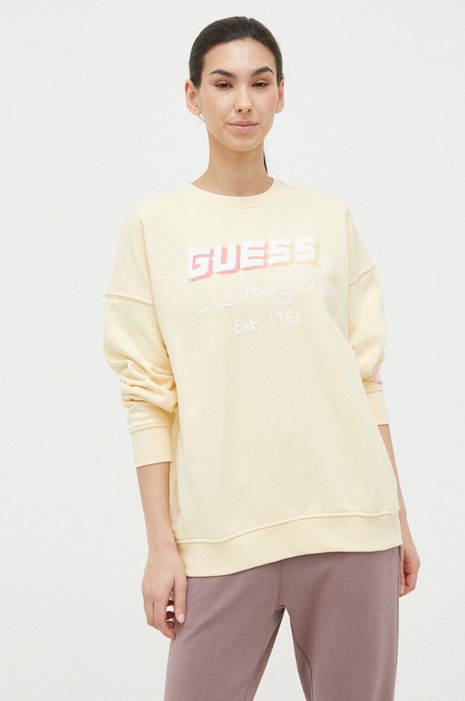 Кофта Guess жіноча колір жовтий з принтом