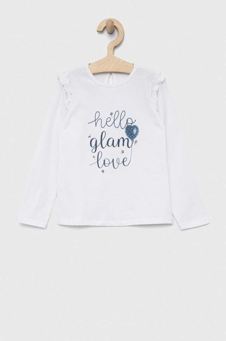 Дитячий бавовняний лонгслів Birba&Trybeyond колір білий