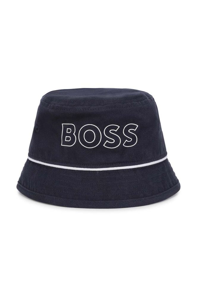 Дитяча бавовняна панама BOSS колір синій з бавовни (3197045)