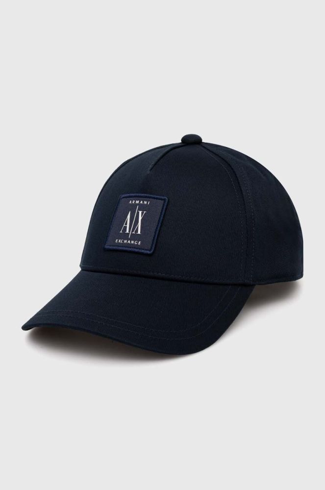Бавовняна бейсболка Armani Exchange колір синій з аплікацією (3412271)