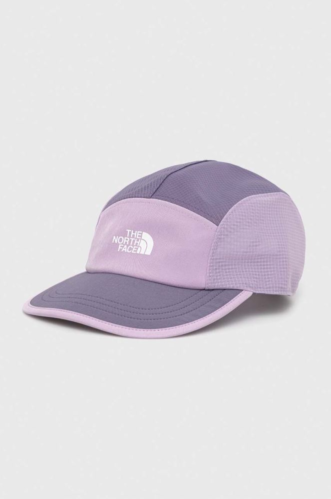 Кепка The North Face колір фіолетовий з принтом