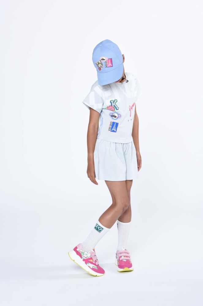 Дитячий бавовняний комбінезон Kenzo Kids колір блакитний