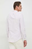 Бавовняна сорочка Polo Ralph Lauren чоловіча колір рожевий slim комір button-down (2850878)