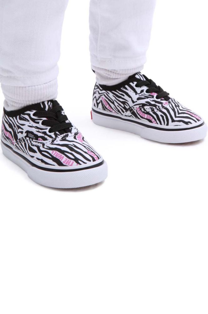 Дитячі кеди Vans TD Authentic Elastic ZEBR MDBLU колір чорний