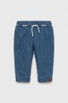 Дитячі бавовняні штанці United Colors of Benetton колір блакитний (3036259)